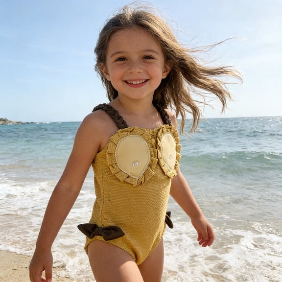 MEZZALL Summer Super Cute Girls One-Piece Swimsuit Monokini Tankini Beach Swimwear For Toddler Kids Hawaii With Cartoon / Flower Print Beachwear