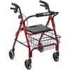 Drive Medical Lever Brake 4 Wheel Aluminum Rollator