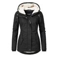 thumbnail image 3 of Abrigo con capucha cálido impermeable Abrigo con forro polar grueso para mujer-yujia, 3 of 5