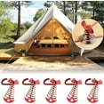 thumbnail image 7 of Surpdew 5 Pcs Fishbone Deck Anchor Pegs With Carabiners, Red Deck Furniture Anchors, Deck Peg With Spring Buckle, Adjustable Anchor Deck Pegs, Tent Decks Anchors For Camping Hiking Supplies Red S, 7 of 7
