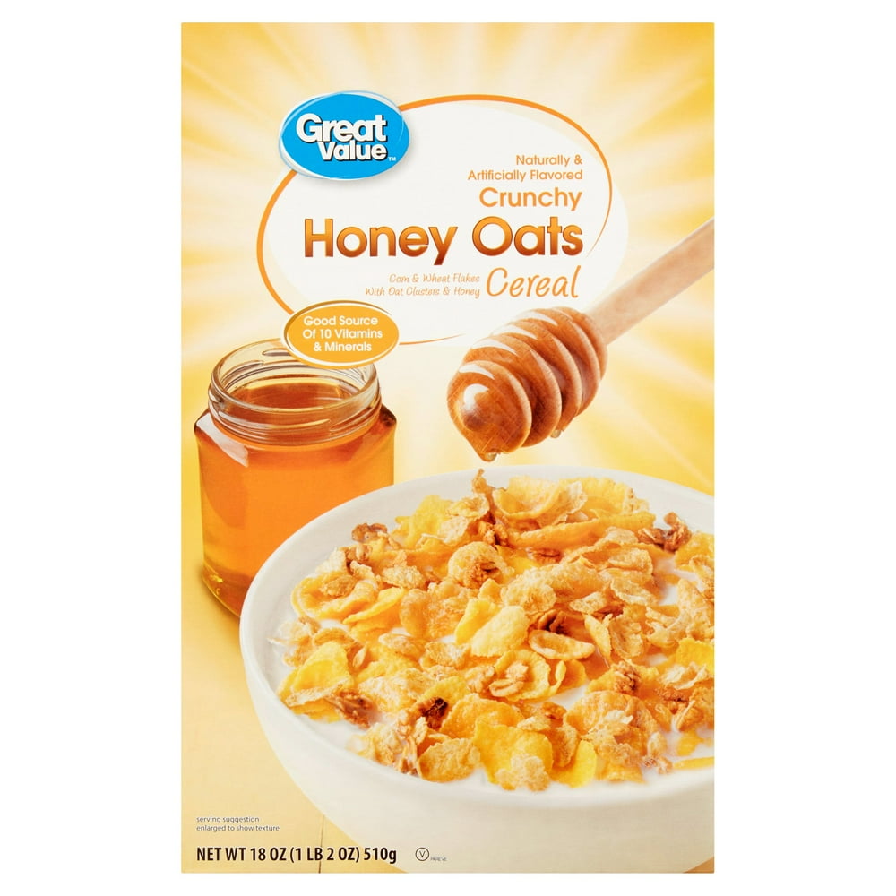 Great Value Crunchy Honey Oats Cereal, 18 oz