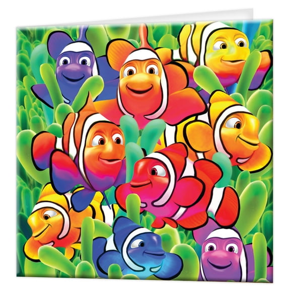 3D LiveLife Greeting Card - Cute Clowns Clown Fish Lenticular 3D Card for All Ages by Deluxebase