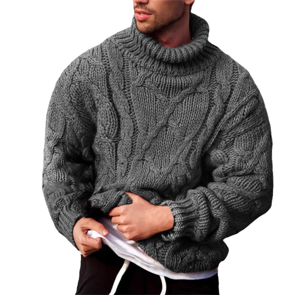 New Fashion Mens Loose Fit Turtleneck 
