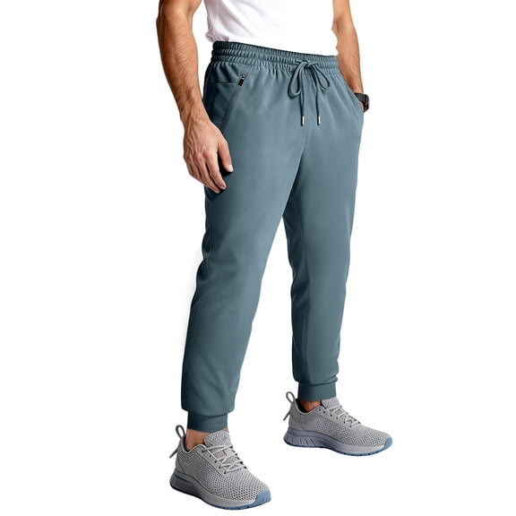 Lumtrix Joggers For Men Stretch Work Pants Track Yoga Golf Quick Dry Sweat Zipper Pocket Lounge Sweatpants Jogging Blue 3XL