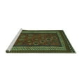 thumbnail image 2 of Ahgly Company Machine Washable Indoor Rectangle Oriental Turquoise Blue Traditional Area Rugs, 5' x 8', 2 of 4