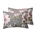 thumbnail image 4 of HomeTrends Grey/Plum Reversible Floral Printed 3 Piece Comforter Set, 4 of 4