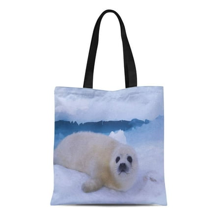 The North Face Lined Shoulder Bag - SIDONKU Canvas Tote Bag Arctic North America Canada Quebec Iles De Face White Reusable Handbag Shoulder Grocery Shopping Bags