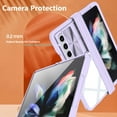 thumbnail image 5 of Compatible with Samsung Z Fold 5 Case with Camera Lens Protector Slide Black,Phone for Samsung Galaxy Z Fold 5 Case Silicone Transparent Shockproof Luxury Protective Cover (Purple), 5 of 12