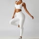 thumbnail image 2 of Pantalones de yoga de cintura alta apretado elástico cadera elevación Slim entrenamiento polainas pantalones para deportes correr, 2 of 7