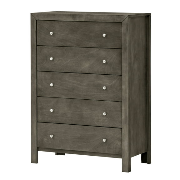 Burlington Gray 5 Drawer Chest of Drawers (34 in L. X 17 in W. X 48 in H.)