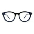 thumbnail image 1 of Hipster Round Horn Rim Inset Blue Light Filter Computer Lens Glasses Black, 1 of 4