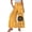 84#Saffron, variant on Women’s Casual Pants Flared Leg Wide Leg with Ties Ruffle Harem Palazzo Pants with Pockets Yellow S