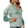 thumbnail image 2 of LilyLLL Womens Long Sleeve Boho Floral Tunic Tops Plus Size Blouse Shirt, 2 of 3