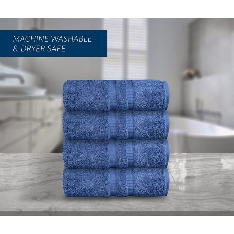 Gold Textiles Premium Cotton Bath Sheets Navy Blue, 30x60 inches Luxury Bath  Towels Pack of 4 