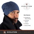 thumbnail image 5 of Wool Cable Knit Beanie Hat for Men or Women - Super Soft Merino Wool - Made in The USA - Navy Blue, 5 of 7