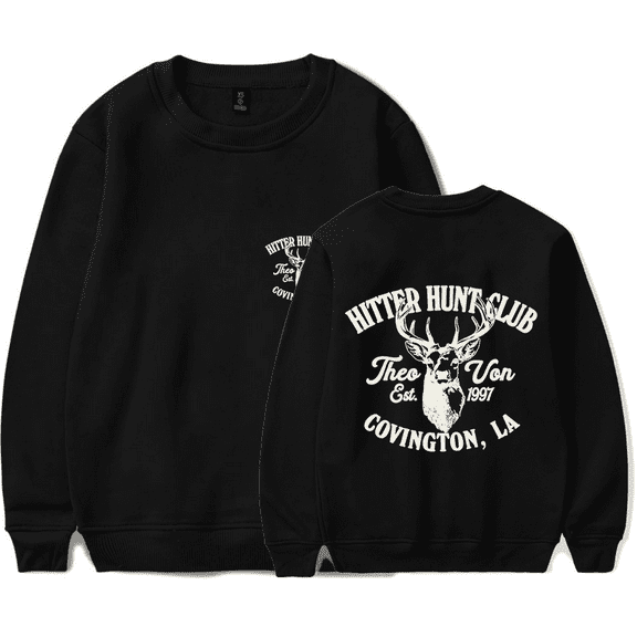 Theo Von Merch Hitter Hunt Club Sweatshirt Crewneck Men Women Long Sleeve Hoodie Pullover Top