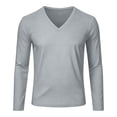 thumbnail image 4 of Kosheko Men's V-Neck Mesh Breathable Long-Sleeve Tee, Moisture Wicking Quick-Dry Fabric for gym practices Gray XL, 4 of 9