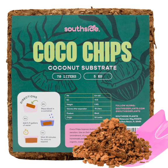 Southside Plants Coco Chips Compressed Coconut Substrate Soil, 5 kg