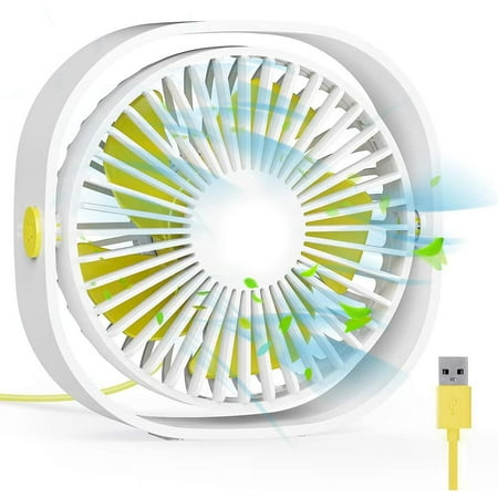 

Usb Table Fan 12.3Cm Mini Desk Fan Use With 1.2 Meter Cable Portable And Personal For Home And Office Quiet And Powerful White