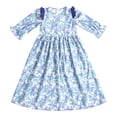 thumbnail image 2 of YunPes Girls Floral Dress Long Sleeve Waist Middle and Large Children Cute Comfortable Long Dress Casual Dress Dresses for Toddler Girls, 2 of 9