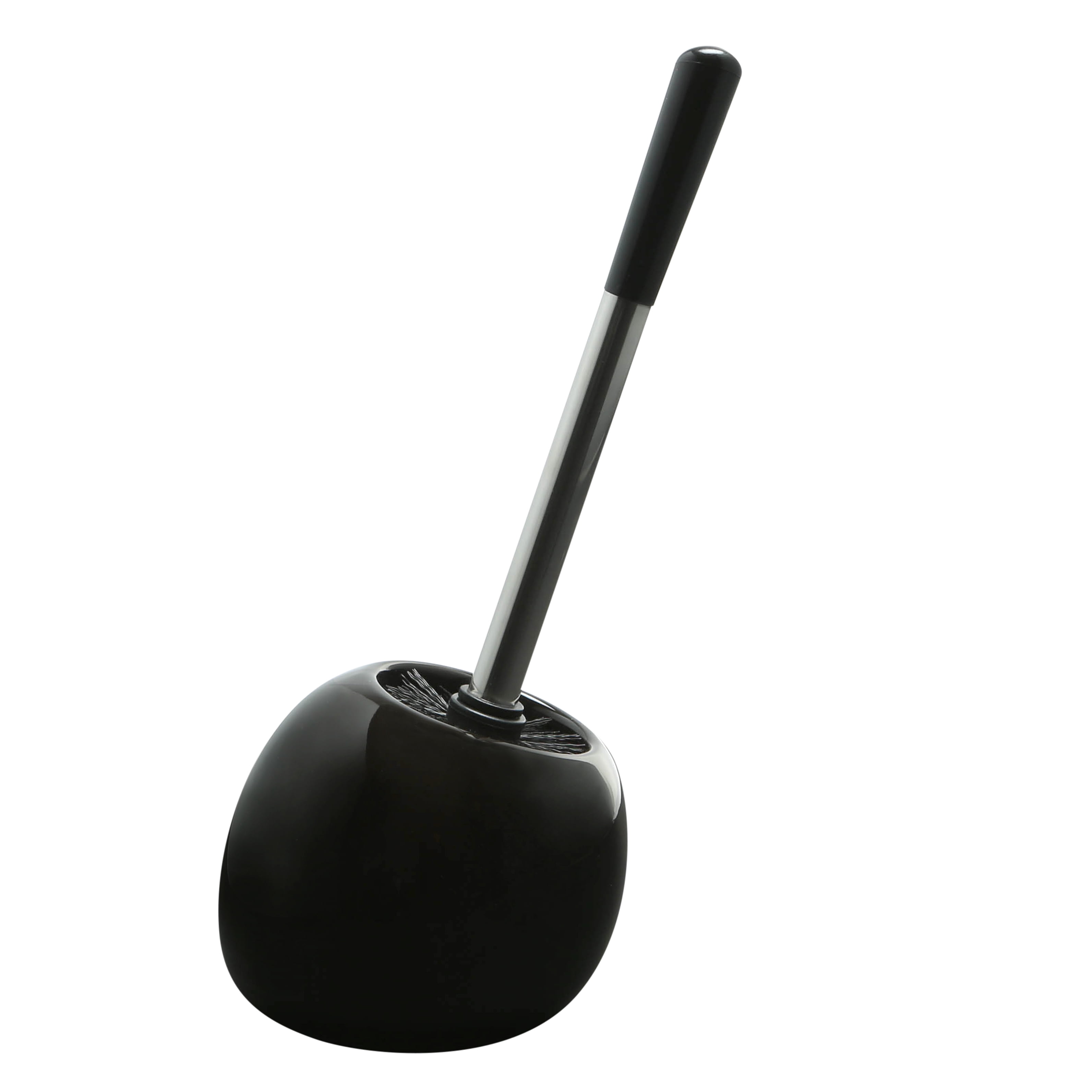 Bath Bliss 2 Pack Ceramic Dome Toilet Brush & Holder in Black