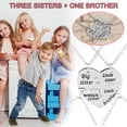 thumbnail image 1 of HomeKingdee 4 Pcs Stainless Steel Personalized Name Heart Puzzle Necklace - Family Gift for Sisters, Brother, Anniversary, Valentine's Day, 1 of 6