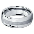 thumbnail image 2 of Gray Tungsten Wedding Band 8mm Tungsten Ring Silver Tungsten Carbide Band Dome Tungsten Band Men Women Comfort Fit 14, 2 of 3