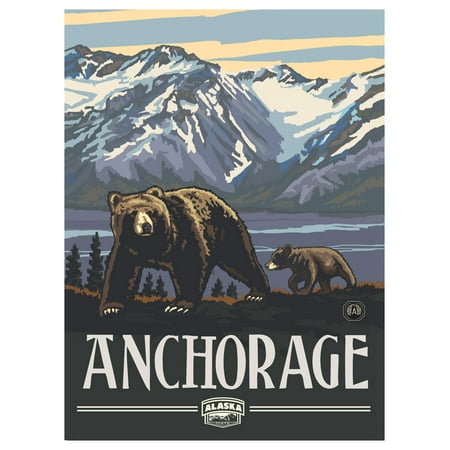 Anchorage Alaska Grizzlies Giclee Art Print Poster by Paul A. Lanquist (9