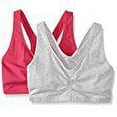 thumbnail image 2 of Hanes Constant Comfort Women's Bralette Pack, X-Temp, ComfortFlex Fit, 2-Pack Heather Grey/Fuchsia Purple S, 2 of 2