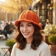 thumbnail image 4 of Jiibva Crochet Pumpkin Hat Halloween Beanie Hat Funny Photo Props for Women and Men Thanksgiving Day New Year Head Accessory, 4 of 7
