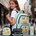 thumbnail image 2 of Pzuqiu Ice Cream Capybara 4-Piece Girls Backpack Set - 17 Inch Large Capacity Schoolbag with Insulated Lunch Box Pencil Case Water Bottle Holder Bookbag for Girls 10-12 Elementary Middle School, 2 of 7