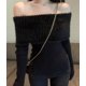 thumbnail image 1 of Suéteres de cuello alto para mujer, color puro, estilo europeo, sexys, picantes, para chicas, ajuste diario, diseño con abertura, estética elegante, sin tirantes, para damas, 1 of 6