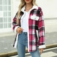 thumbnail image 5 of Leesechin Womens New and Trending Flannel Plaid Shirts Pockets Long Sleeve Tops Outwear Coat, 5 of 5