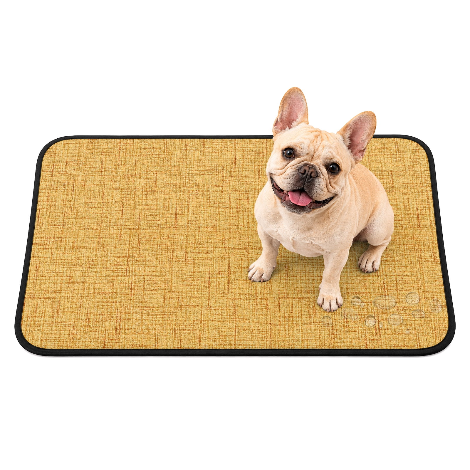 Washable Pee Pads for Dogs Ginger Yellow Non-Slip & Leak-Proof Potty Pads for Dogs Reusable Pee Pad for Crates Floors Waterproof Puppy Training Pad 36 x24 Rustic Farmhouse Solid Color