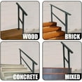 thumbnail image 7 of 2-Step Handrails for Outdoor Steps, HandRail Fit 1 or 2 Steps Outdoor Stair Railing Deck Handrail Black Wrought Iron Hand Rails Kit, 7 of 7