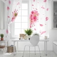 thumbnail image 5 of Pink Valentines Blackout Curtains for Bedroom/Living Room, Spring Leaves Botanical Floral Thermal Insulated Kitchen Drapes with Grommets, Light Blocking Window Treatment, 2 Panels 52" x 90", 5 of 7