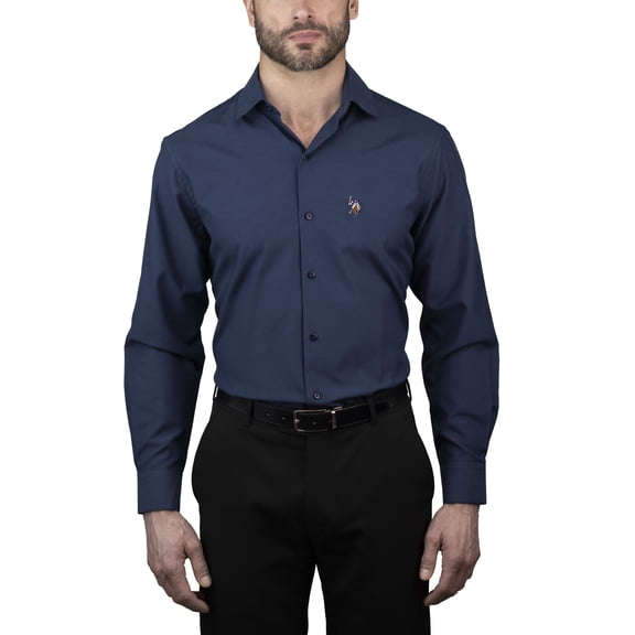 U.S. Polo Assn. Mens Dress Shirt Regular Fit Long Sleeve
