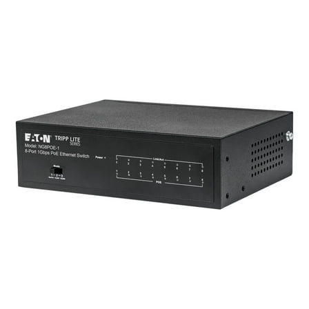 Eaton Tripp Lite Series 8-Port 10/100/1000 Mbps Desktop Gigabit Ethernet Unmanaged Switch with PoE , 60W, Metal Enclosure (ng8poe-1)