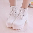 thumbnail image 6 of Fesfesfes Boots for Teen Girls Retro Flat Bottom Shoes Casual Plus Size Slip On Double Zipper Shoes 5.5(36), 6 of 9