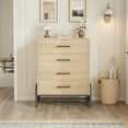 thumbnail image 2 of Commode à 4 Tiroirs pour Chambre, Commode Haute de 38,6 Pouces, Tiroir Haut avec Rangement Autoportant, Coffre de Rangement en Bois pour Garde-Robe pour Salon, Chambre, Entrée, 2 of 9