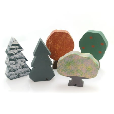 Cherry Hill Village Christmas Cats Meow Village 1985 TREES SET / 5 Vintage Retired Pine Cherry 1990 Set/ 5 ()