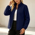 thumbnail image 6 of Zynoxe Women's Solid Color Windbreaker Jackets Lightweight Waterproof Rain Jackets for Women Classic Stand Collar Full Zip Outdoor Jacket Elastic Cuffs Long Sleeve Rain Coat with Zipper Pockets L, 6 of 9