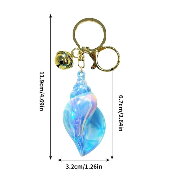 Cute Conch Keychain Colorful Large Conch Key Ring Car Key Decorative Backpack Keyring