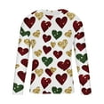 thumbnail image 4 of Maean Men Valentine's Day Tops Long Sleeve Crewneck Shirts Heart Graphic Fashion Tshirts for Mens, 4 of 5