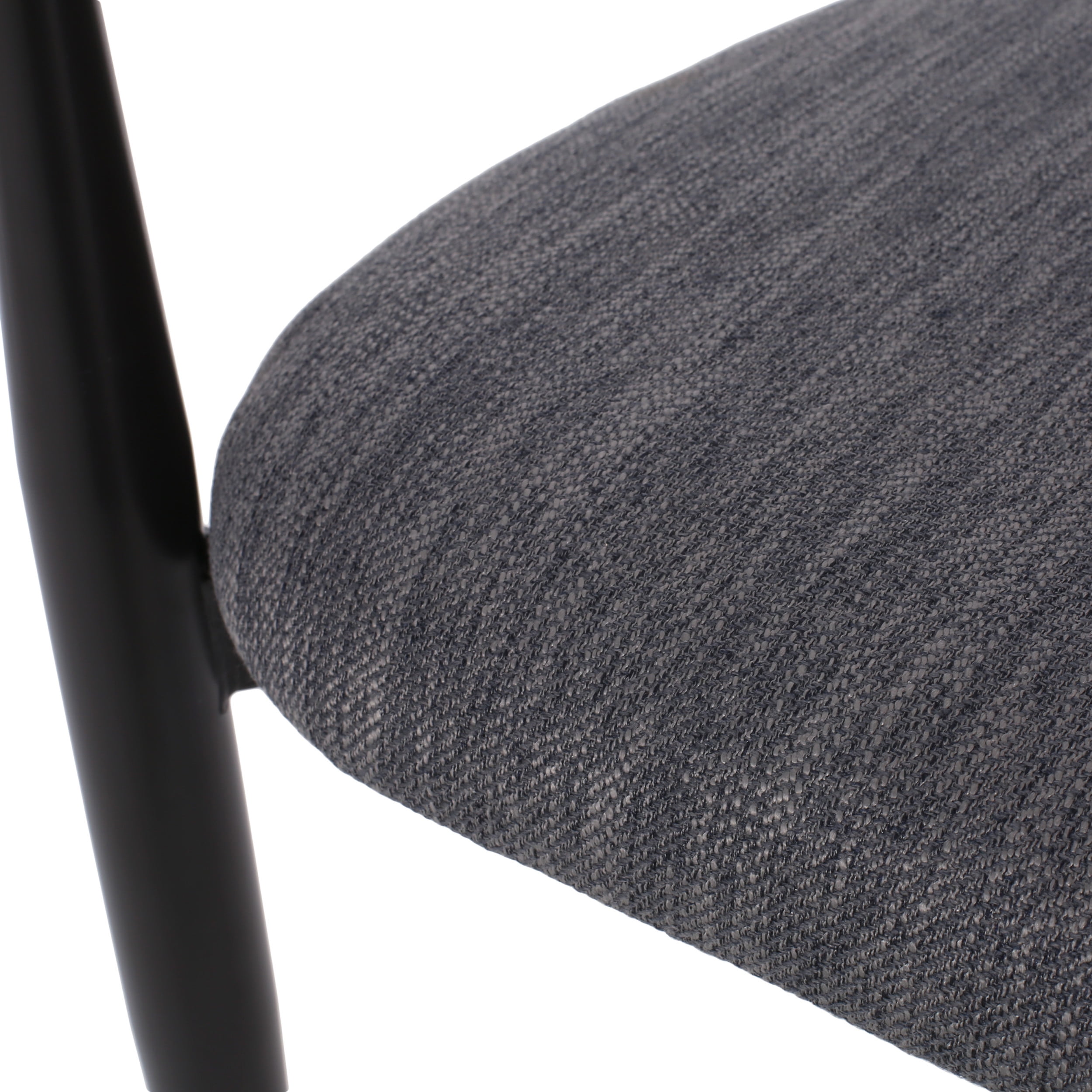Noble House Boise Fabric Upholstered Metal Dining Chairs, Set of 2, Charcoal, Black, and Gold