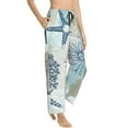 thumbnail image 2 of Disketp Algae Corals And Seashells Print Women'S Comfy Pajama Pants Casual Drawstring Palazzo Lounge Wide Leg Pants, 2 of 9