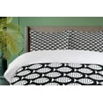 thumbnail image 4 of Ambesonne Animal Duvet Cover Sets, Marine Creatures Sea, 2-King, Black White, 4 of 7