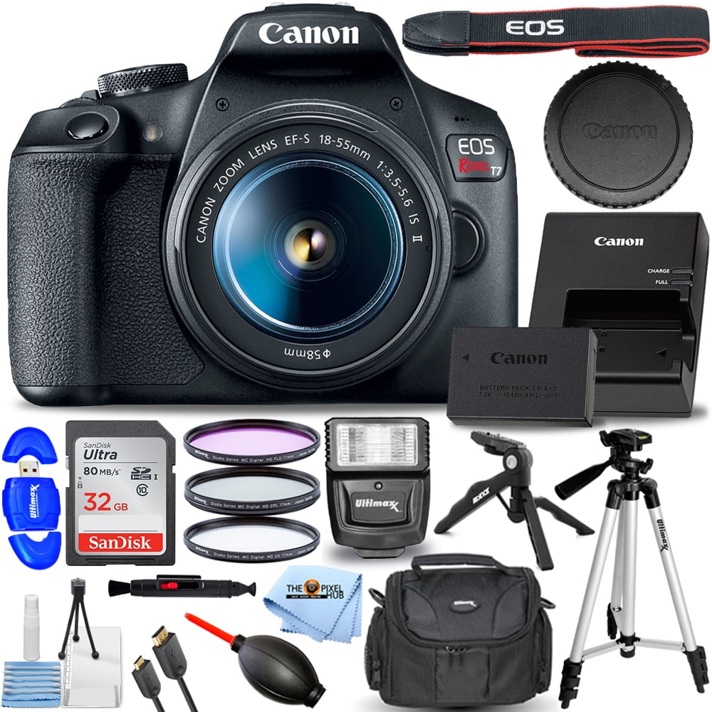 Canon EOS Rebel T7 - digital camera EF-S 18-55mm IS II lens - 2727C002 -  Cameras 