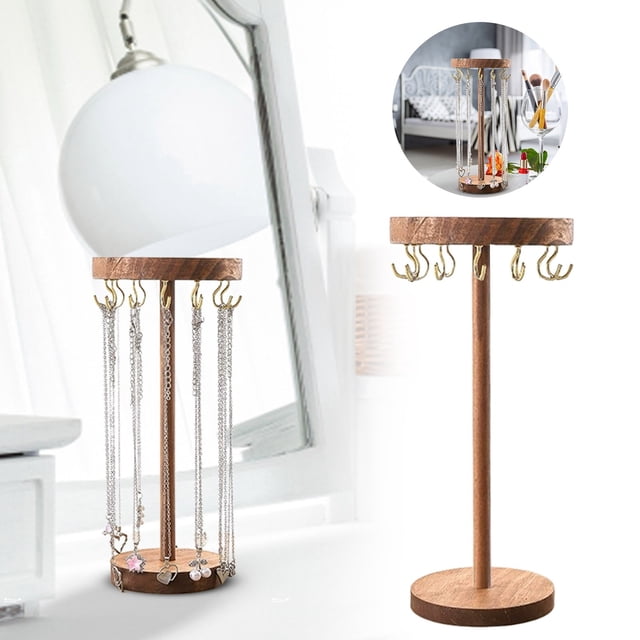 Organizador de joyas, soporte expositor para pendientes, collares, pulseras y anillos, estante de almacenamiento para encimera con múltiples ganchos y barras