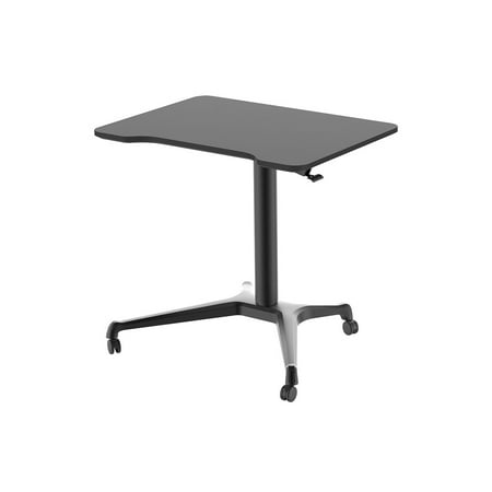 Monoprice Gas Lift Sit Stand Rolling Laptop Desk Riser Black